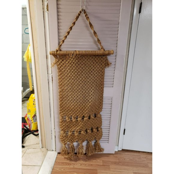 Vintage 1970s Wall Art‎ Decor Macrame Handcrafted Weaved Hemp Jute Large Boho - Picture 4 of 12